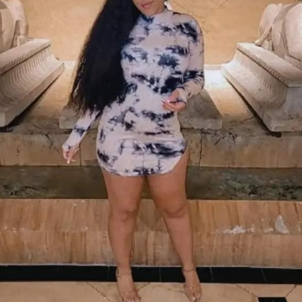 long-sleeved mini dress